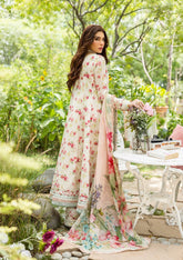 3-PC Unstitched Digital Printed Lawn By Elaf | IVORY PEONY